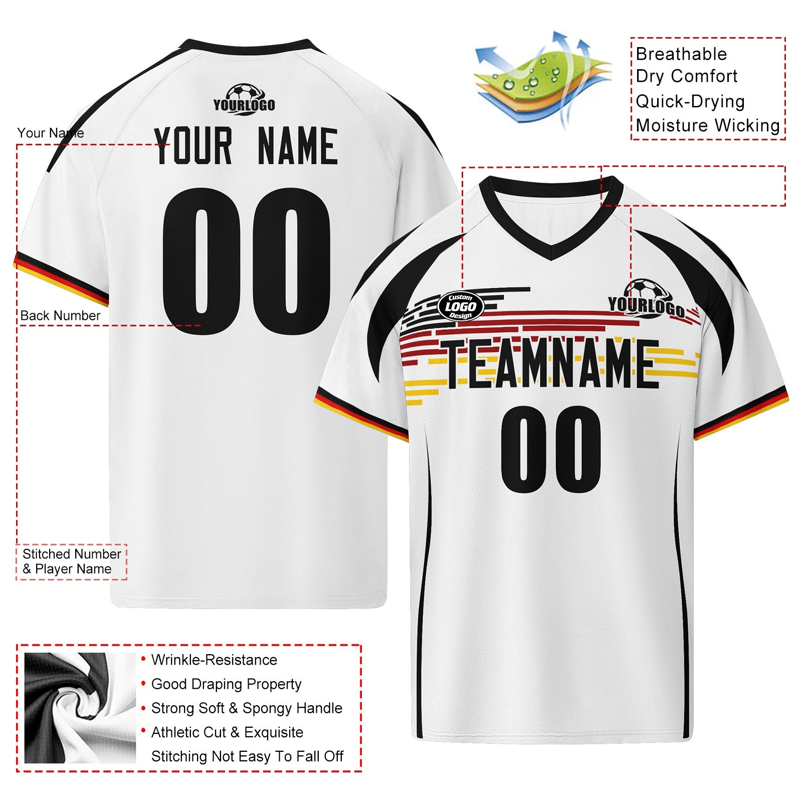 Custom Germany 2026 World Cup Football Shirt Customized Soccer Jersey for Fans Add Your Name & Number FZ190-F007038-003