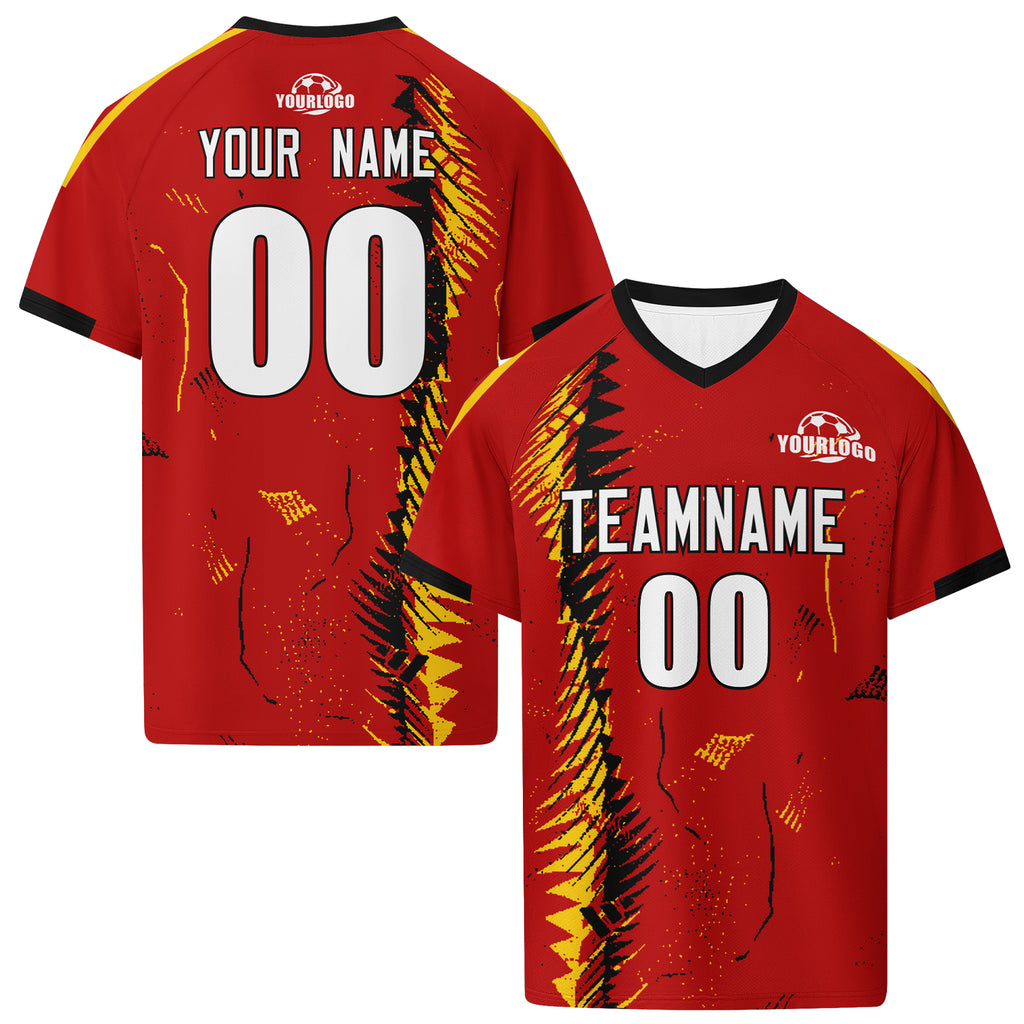 Custom Germany 2026 World Cup High Quality Soccer Stadium Version Jersey Sneakers Sports Shoes and Hat Combo Offer Personalized Team Name and Logo ZH-F007046-007