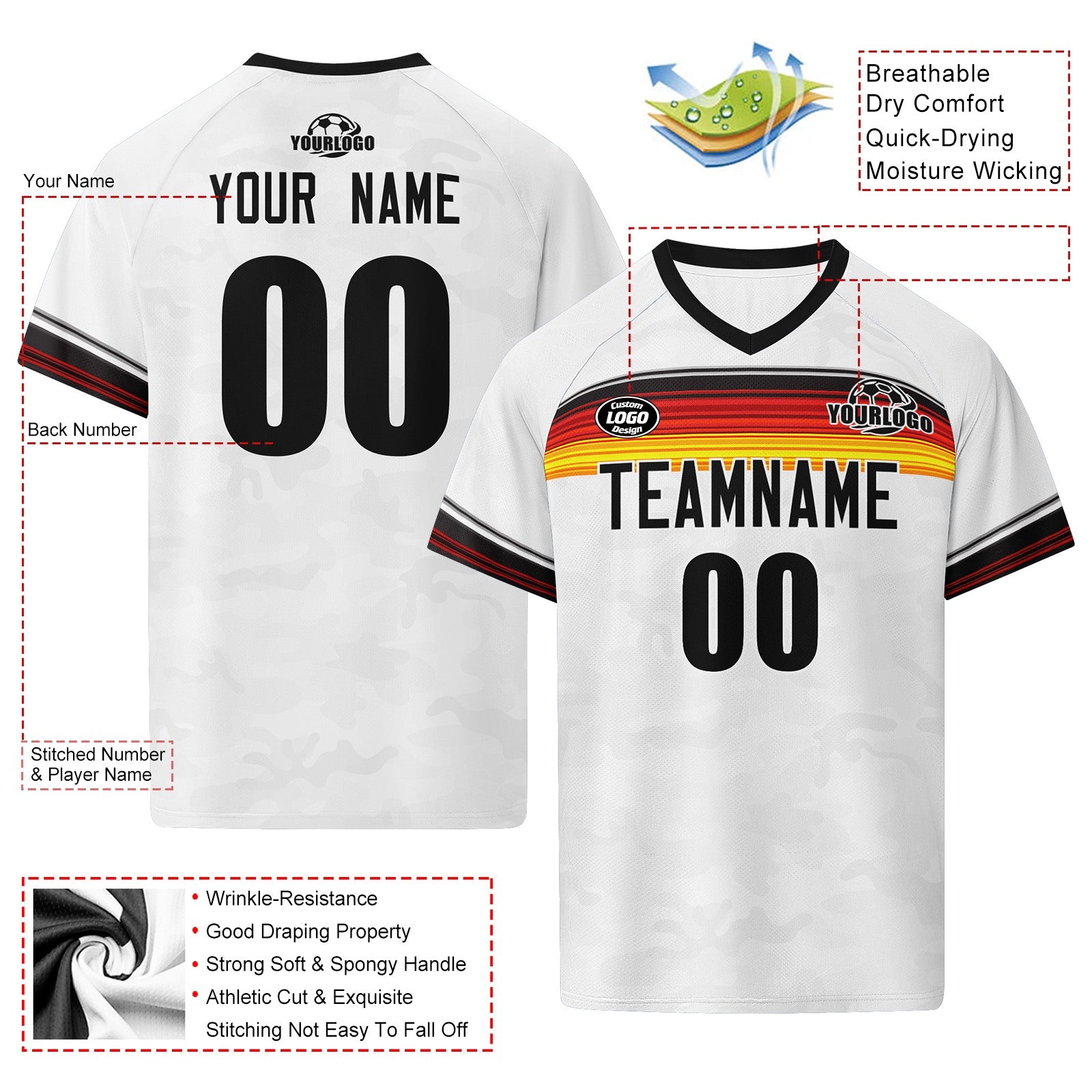 Custom Germany 2026 World Cup Football Shirt Customized Soccer Jersey for Fans Add Your Name & Number FZ190-F007038-009