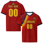 Custom Spain 2026 World Cup High Quality Soccer Stadium Version Jersey Sneakers Sports Shoes and Hat Combo Offer Personalized Team Name and Logo ZH-F007049-002