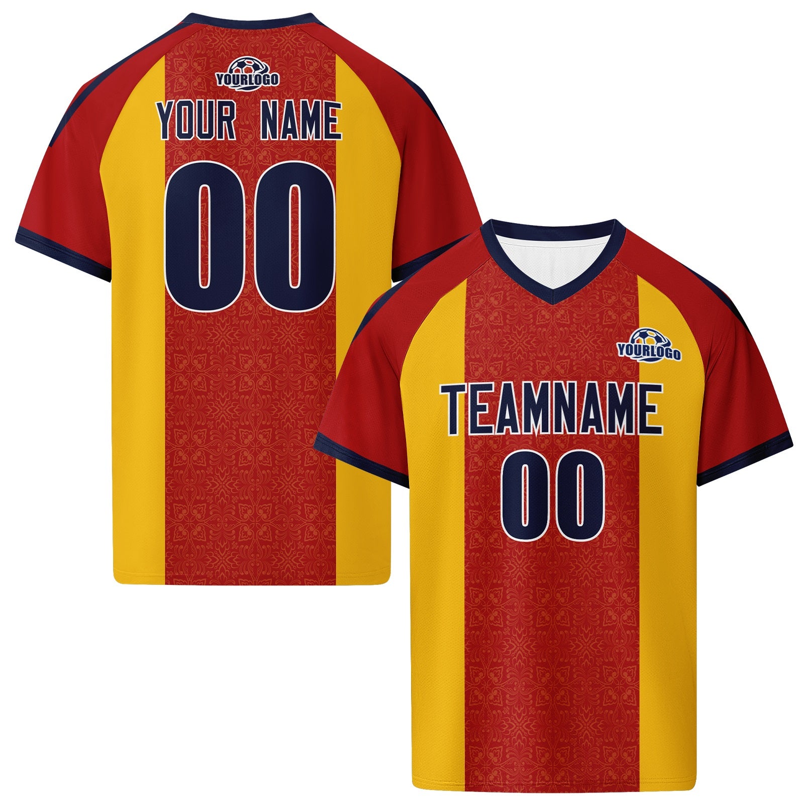 Custom Spain 2026 World Cup High Quality Soccer Stadium Version Jersey Sneakers Sports Shoes and Hat Combo Offer Personalized Team Name and Logo ZH-F007049-006