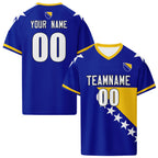 Custom Bosnia and Herzegovina 2026 World Cup High Quality Soccer Stadium Version Jersey Sneakers Sports Shoes and Hat Combo Offer Personalized Team Name and Logo ZH-F007062-001