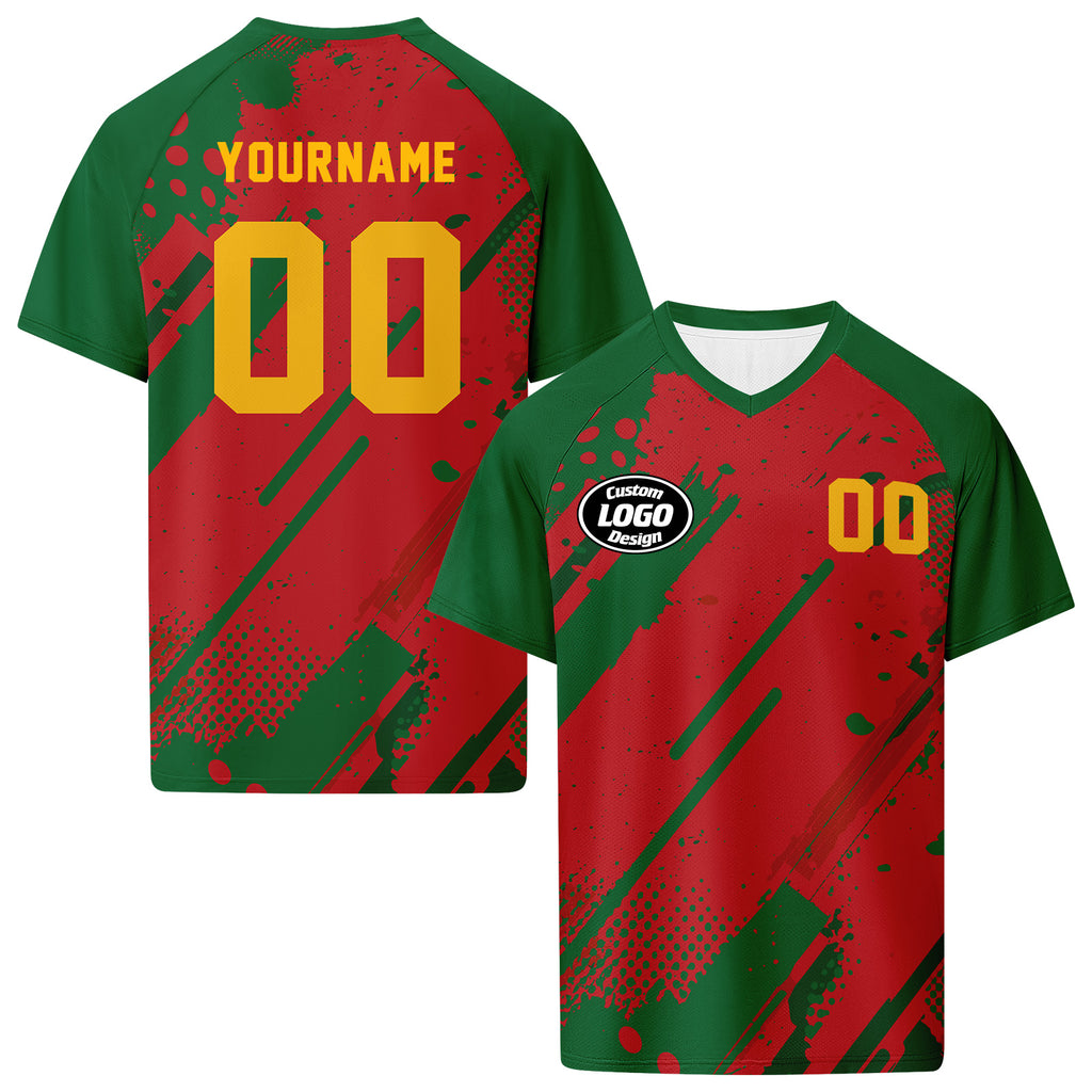 Custom 2026 World Cup Morocco High Quality Soccer Stadium Version Jersey Sneakers Sports Shoes and Hat Combo Offer Personalized Team Name and Logo ZH-F009135-4