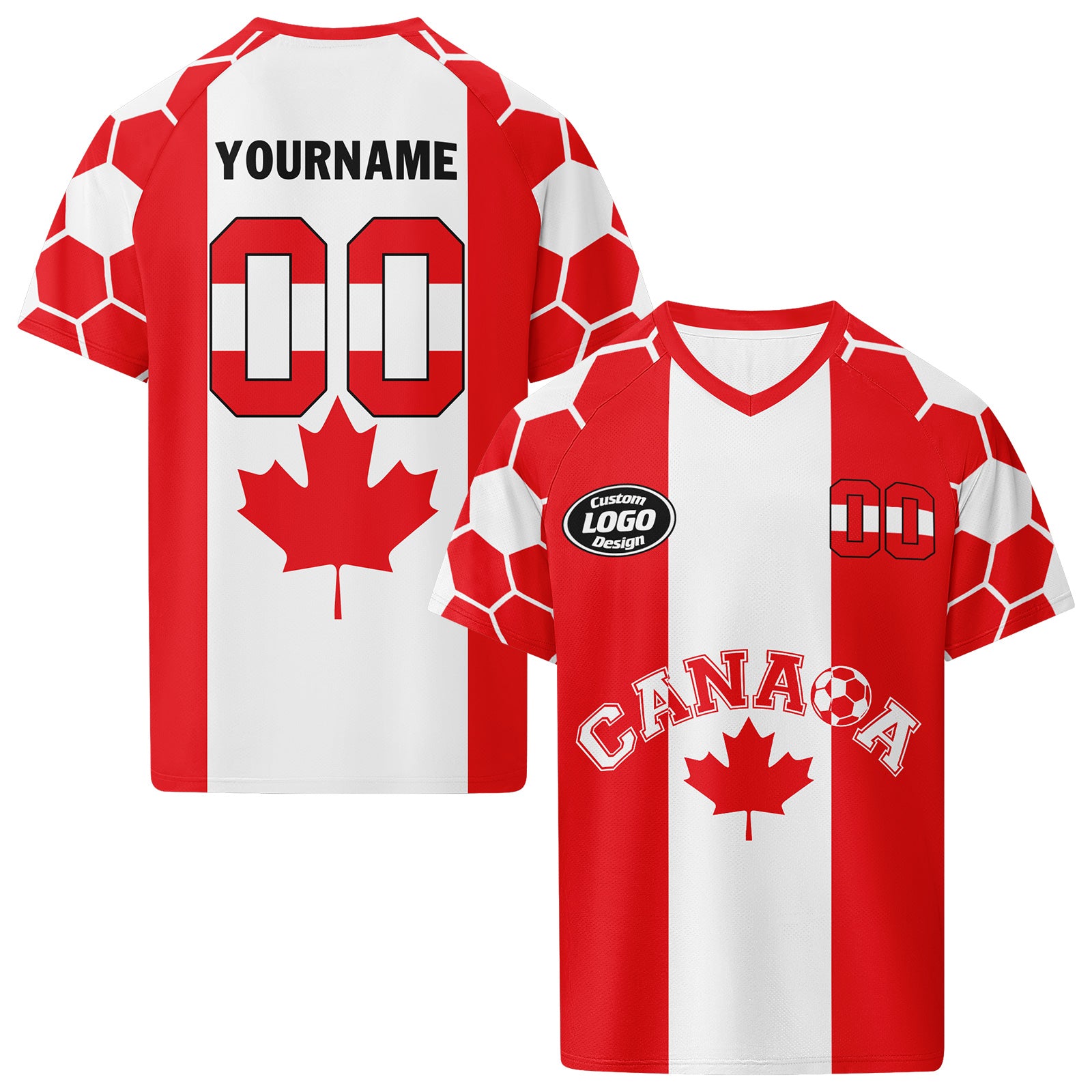 Custom 2026 World Cup Canada High Quality Soccer Stadium Version Jersey Sneakers Sports Shoes and Hat Combo Offer Personalized Team Name and Logo ZH-F023095-4