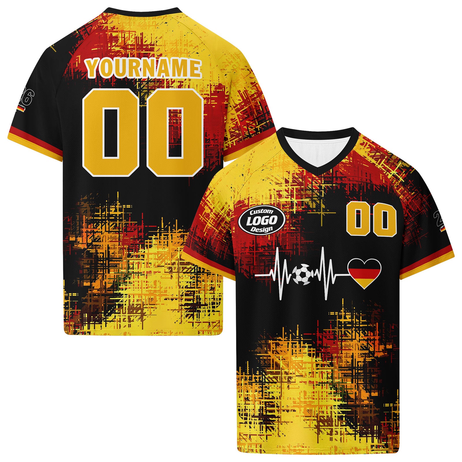 Custom 2026 World Cup Germany High Quality Soccer Stadium Version Jersey Sneakers Sports Shoes and Hat Combo Offer Personalized Team Name and Logo ZH-F025071-4