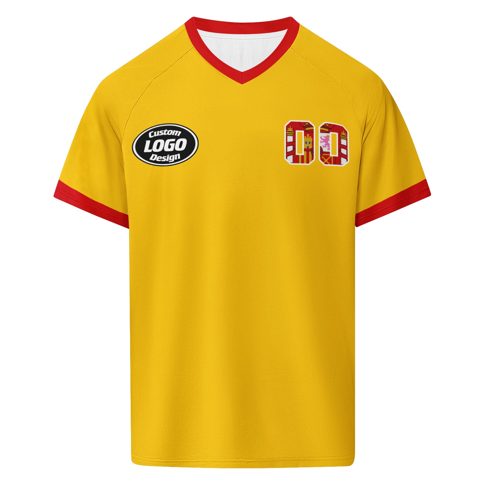 Custom 2026 World Cup Spain High Quality Soccer Stadium Version Jersey Sneakers Sports Shoes and Hat Combo Offer Personalized Team Name and Logo ZH-F025077-3