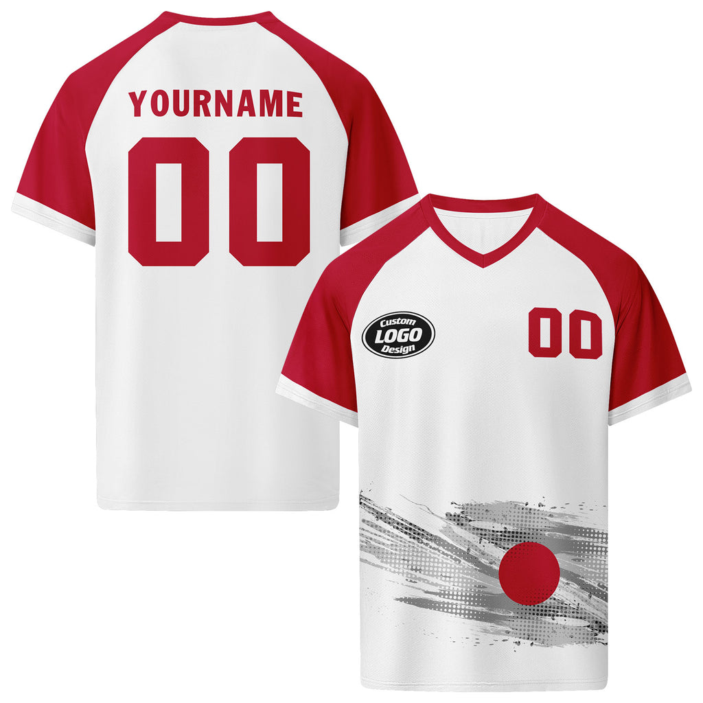 Custom Japan 2026 World Cup High Quality Soccer Stadium Version Jersey Sneakers Sports Shoes and Hat Combo Offer Personalized Team Name and Logo ZH-F025092-3