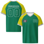 Custom South Africa 2026 World Cup High Quality Soccer Stadium Version Jersey Sneakers Sports Shoes and Hat Combo Offer Personalized Team Name and Logo ZH-F025128-4