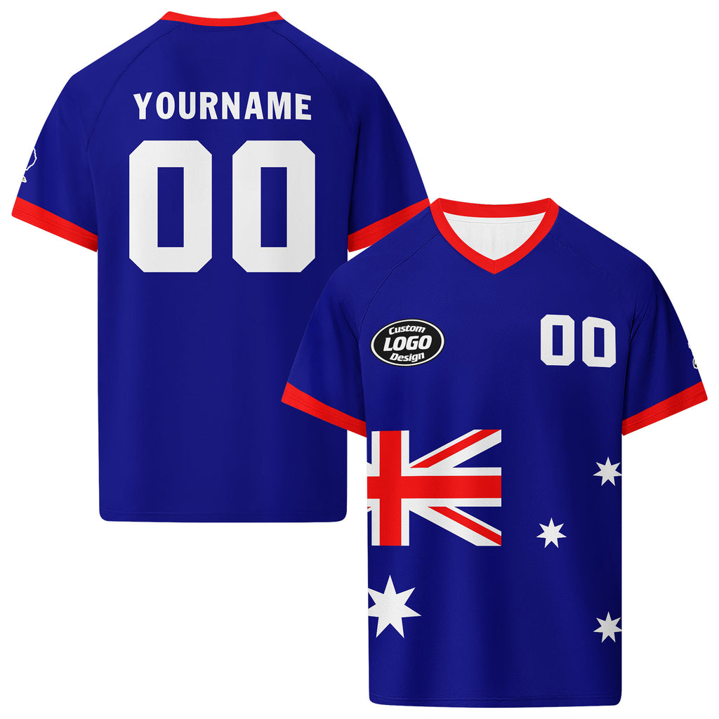 Custom Australia 2026 World Cup High Quality Soccer Stadium Version Jersey Sneakers Sports Shoes and Hat Combo Offer Personalized Team Name and Logo ZH-F025139-1