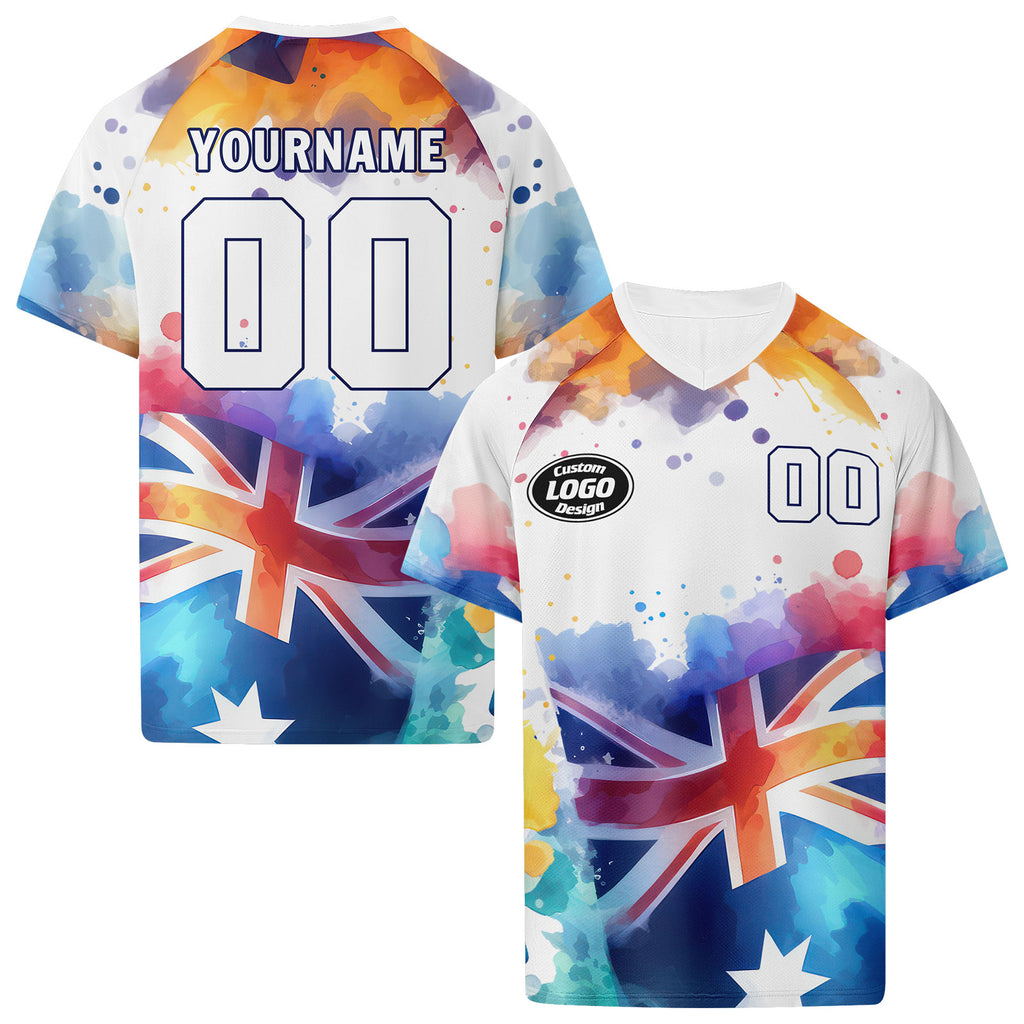 Custom Australia 2026 World Cup High Quality Soccer Stadium Version Jersey Sneakers Sports Shoes and Hat Combo Offer Personalized Team Name and Logo ZH-F025140-6