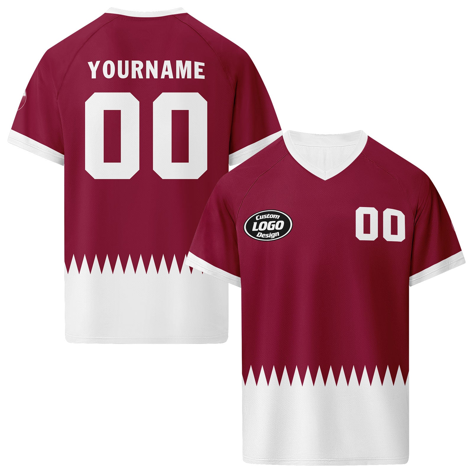 Custom Qatar 2026 World Cup High Quality Soccer Stadium Version Jersey Sneakers Sports Shoes and Hat Combo Offer Personalized Team Name and Logo ZH-F025144-1