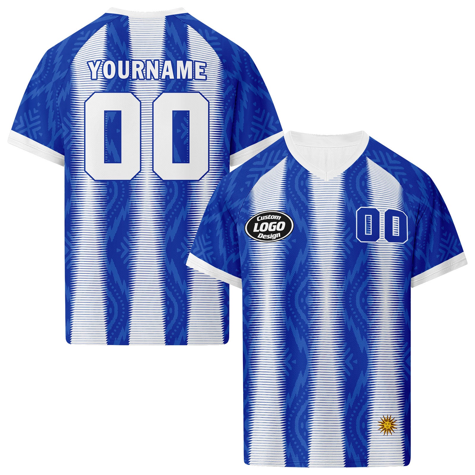 Custom Uruguay 2026 World Cup High Quality Soccer Stadium Version Jersey Sneakers Sports Shoes and Hat Combo Offer Personalized Team Name and Logo ZH-F025152-1
