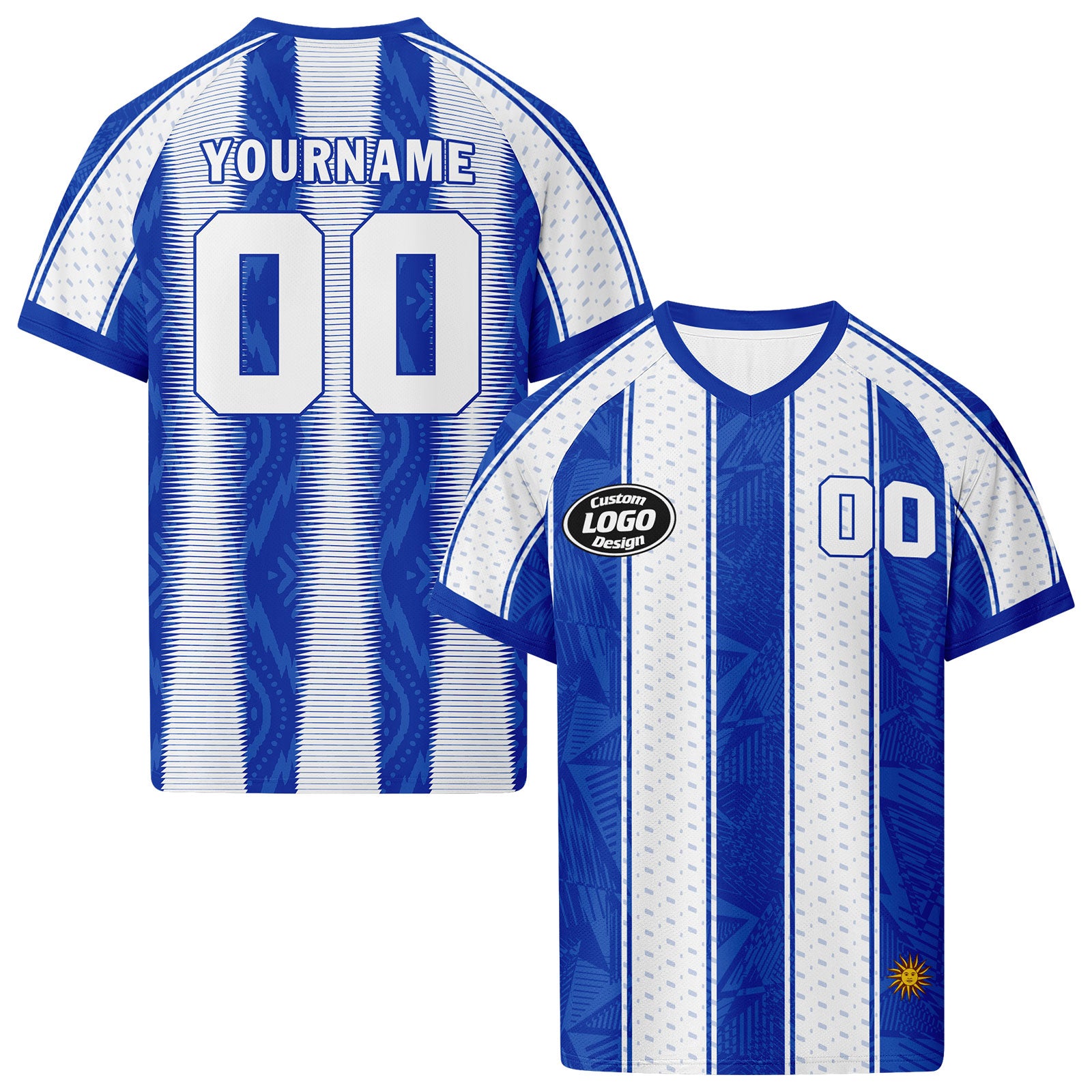 Custom Uruguay 2026 World Cup High Quality Soccer Stadium Version Jersey Sneakers Sports Shoes and Hat Combo Offer Personalized Team Name and Logo ZH-F025152-3