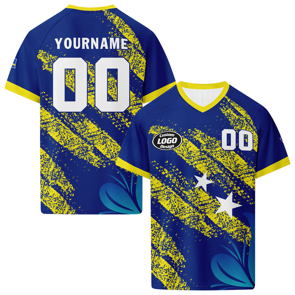 Custom Curaçao 2026 World Cup High Quality Soccer Stadium Version Jersey Sneakers Sports Shoes and Hat Combo Offer Personalized Team Name and Logo ZH-F025154-4