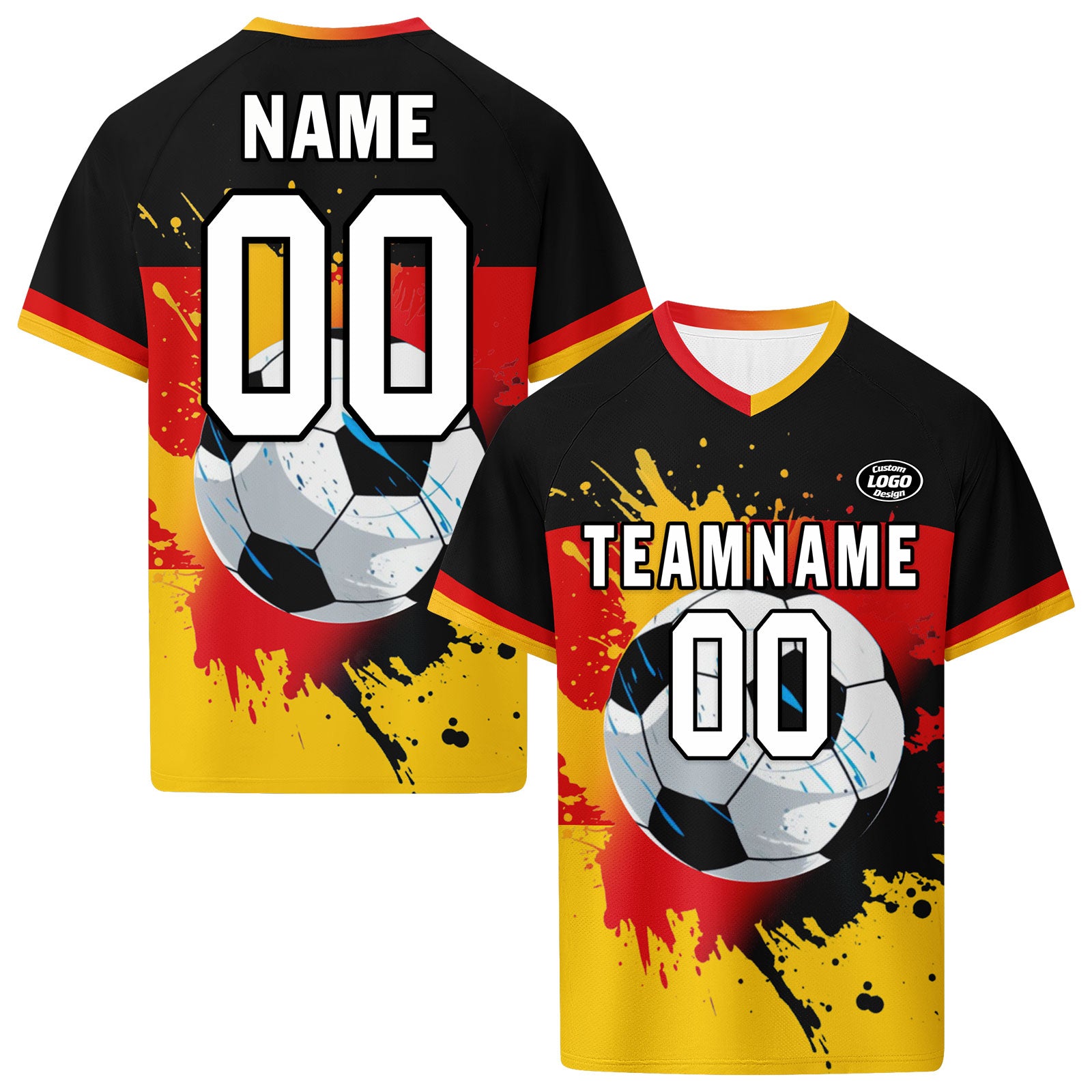 Custom Germany 2026 World Cup High Quality Soccer Stadium Version Jersey Sneakers Sports Shoes and Hat Combo Offer Personalized Team Name and Logo ZH-F028102-4