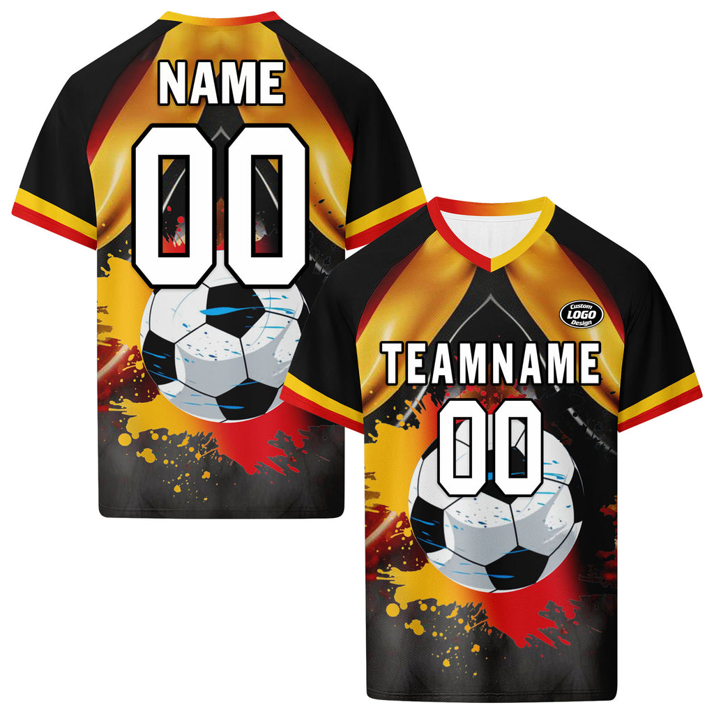 Custom Germany 2026 World Cup High Quality Soccer Stadium Version Jersey Sneakers Sports Shoes and Hat Combo Offer Personalized Team Name and Logo ZH-F028102-7