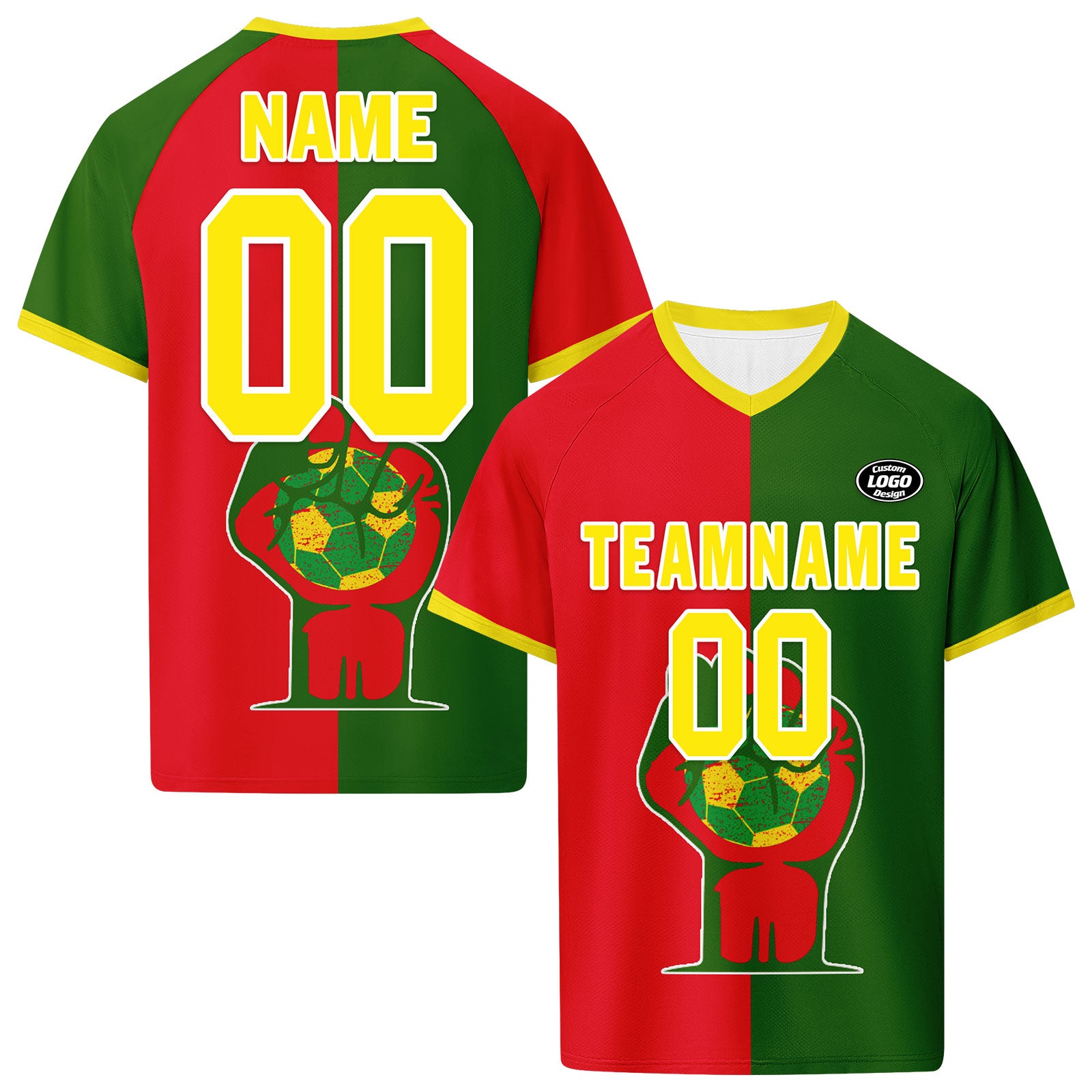 Custom Portugal 2026 World Cup High Quality Soccer Stadium Version Jersey Sneakers Sports Shoes and Hat Combo Offer Personalized Team Name and Logo ZH-F028106-2