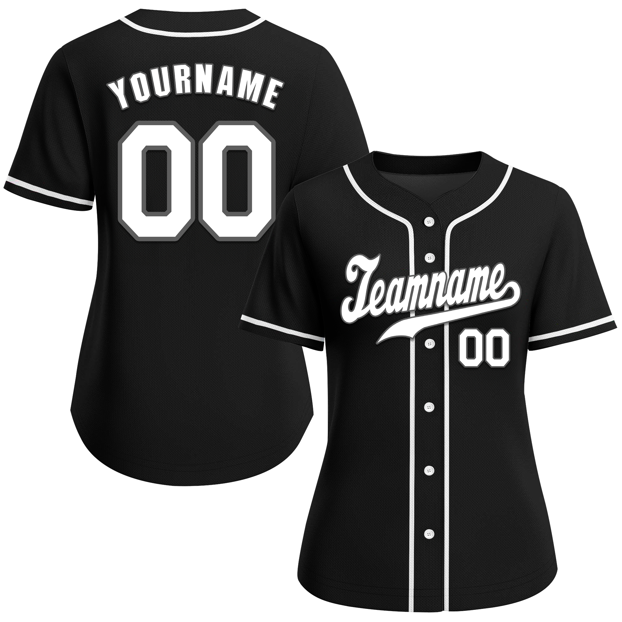 Custom Black Classic Style White Authentic Baseball Jersey