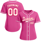 Custom Pink Classic Style White Authentic Baseball Jersey