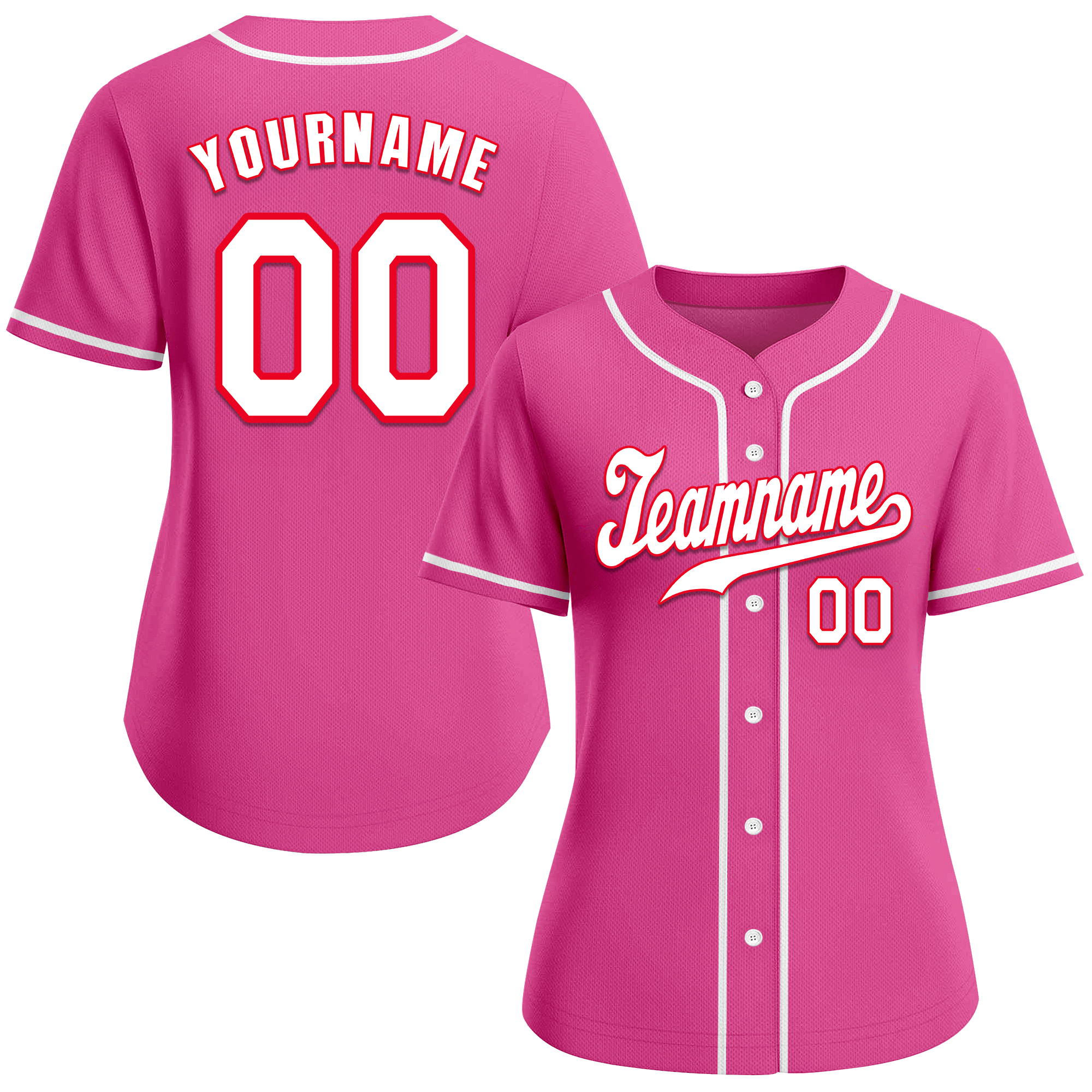 Custom Pink Classic Style White Authentic Baseball Jersey