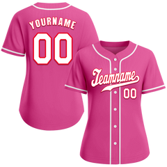 Custom Pink Classic Style White Authentic Baseball Jersey