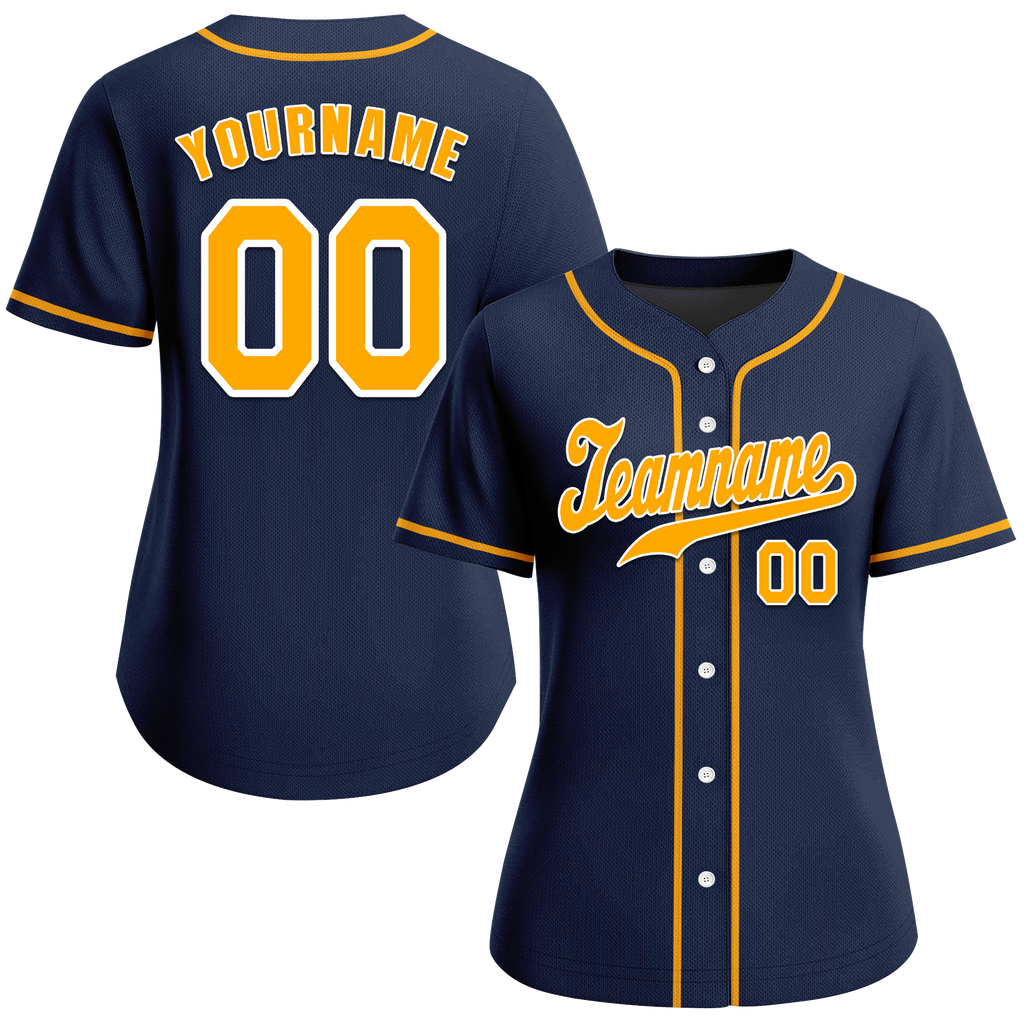 Custom Blue Classic Style Orange Authentic Baseball Jersey