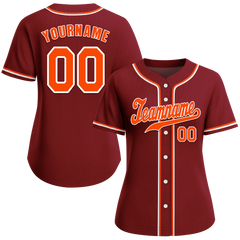 Custom Brown Classic Style Orange Authentic Baseball Jersey