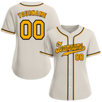 Custom Grey Classic Style Yellow Authentic Baseball Jersey
