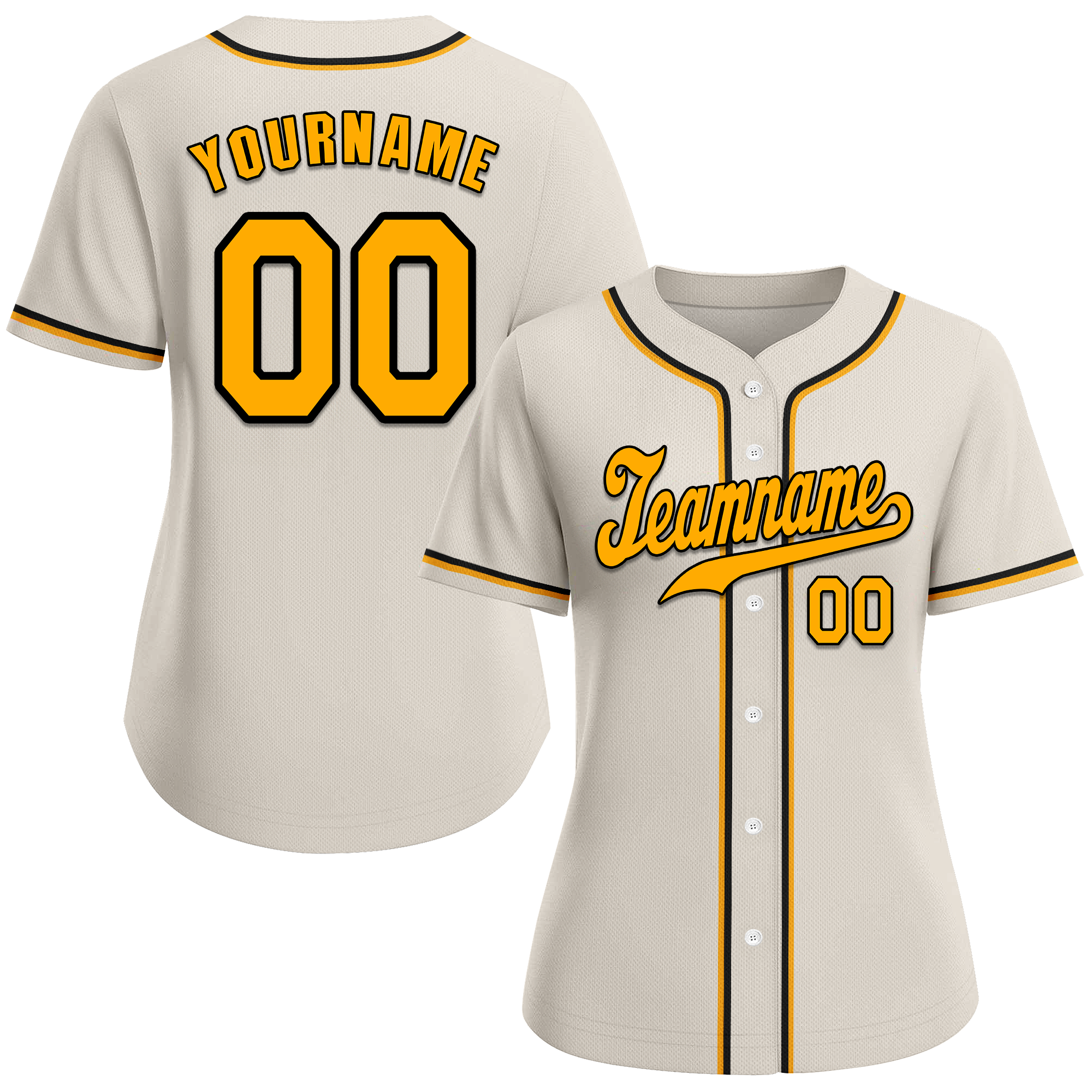 Custom Grey Classic Style Yellow Authentic Baseball Jersey