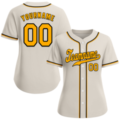 Custom Grey Classic Style Yellow Authentic Baseball Jersey