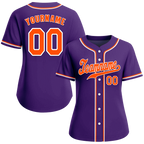 Custom Purple Classic Style Orange Authentic Baseball Jersey