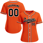 Custom Orange Classic Style Black Authentic Baseball Jersey