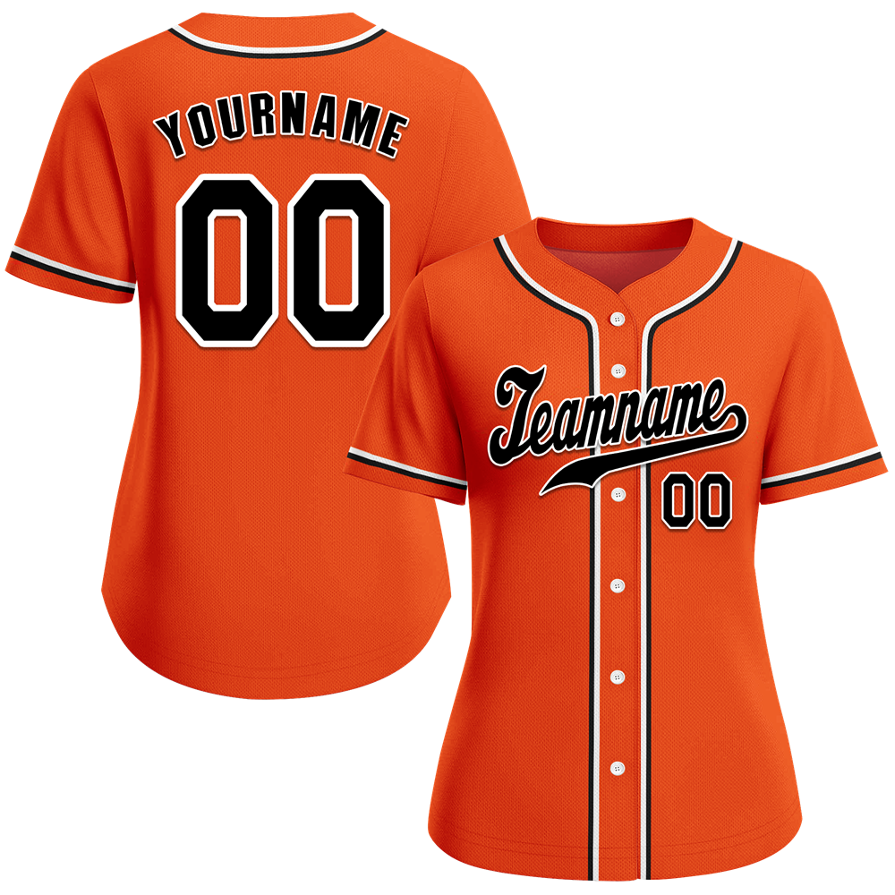 Custom Orange Classic Style Black Authentic Baseball Jersey