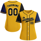 Custom Yellow Two Tone Black Authentic Baseball Jersey