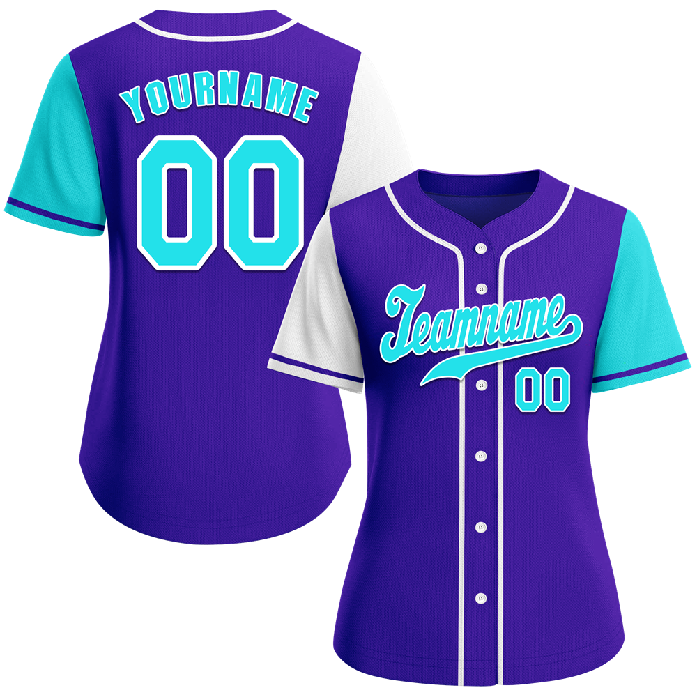 Custom Blue Two Tone Aqua Authentic Baseball Jersey