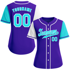 Custom Blue Two Tone Aqua Authentic Baseball Jersey