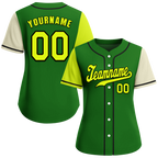 Custom Green Two Tone Yellow Authentic Baseball Jersey