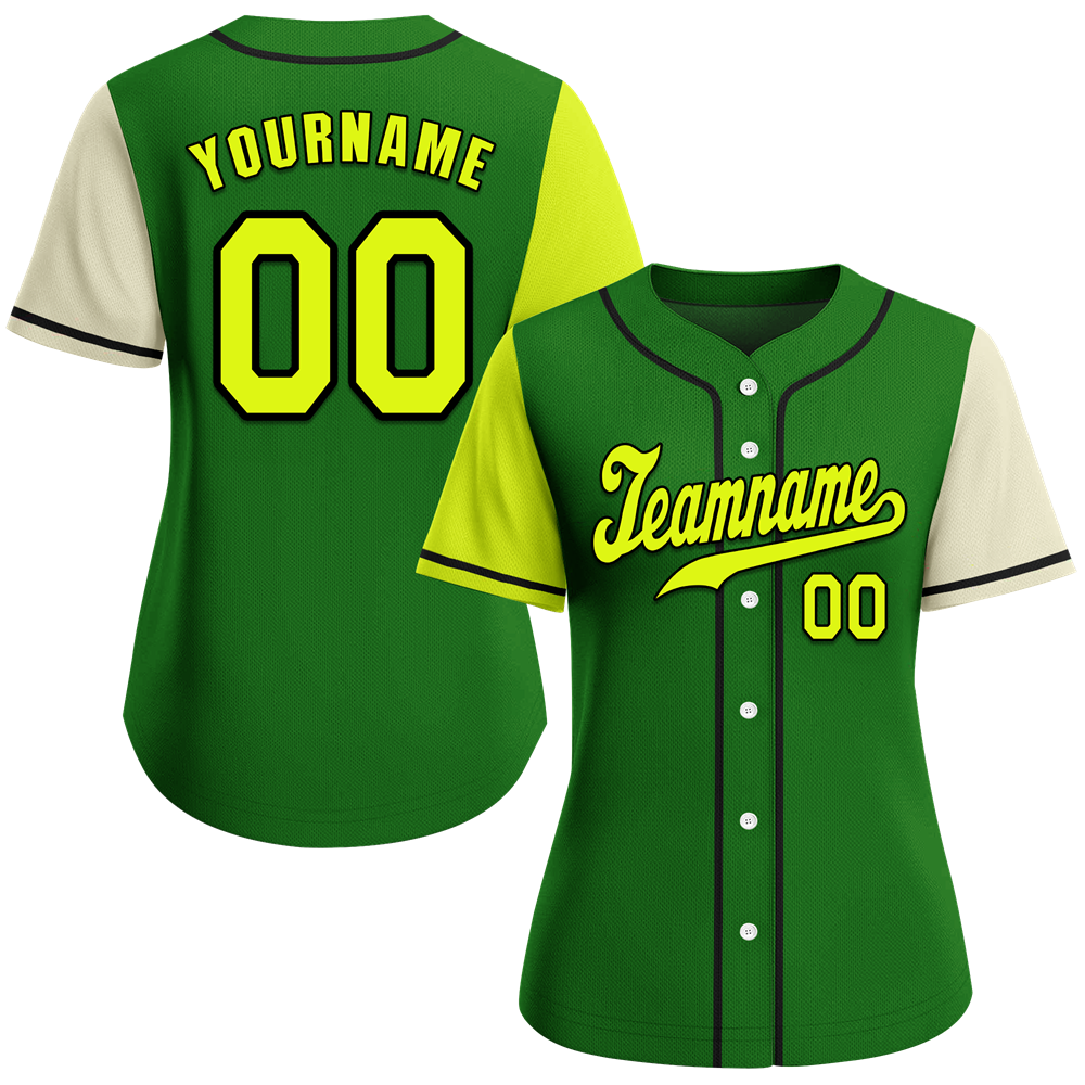 Custom Green Two Tone Yellow Authentic Baseball Jersey