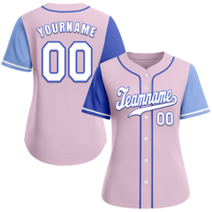 Custom Pink Two Tone White Authentic Baseball Jersey