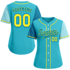 Custom Aqua Two Tone Blue Authentic Baseball Jersey