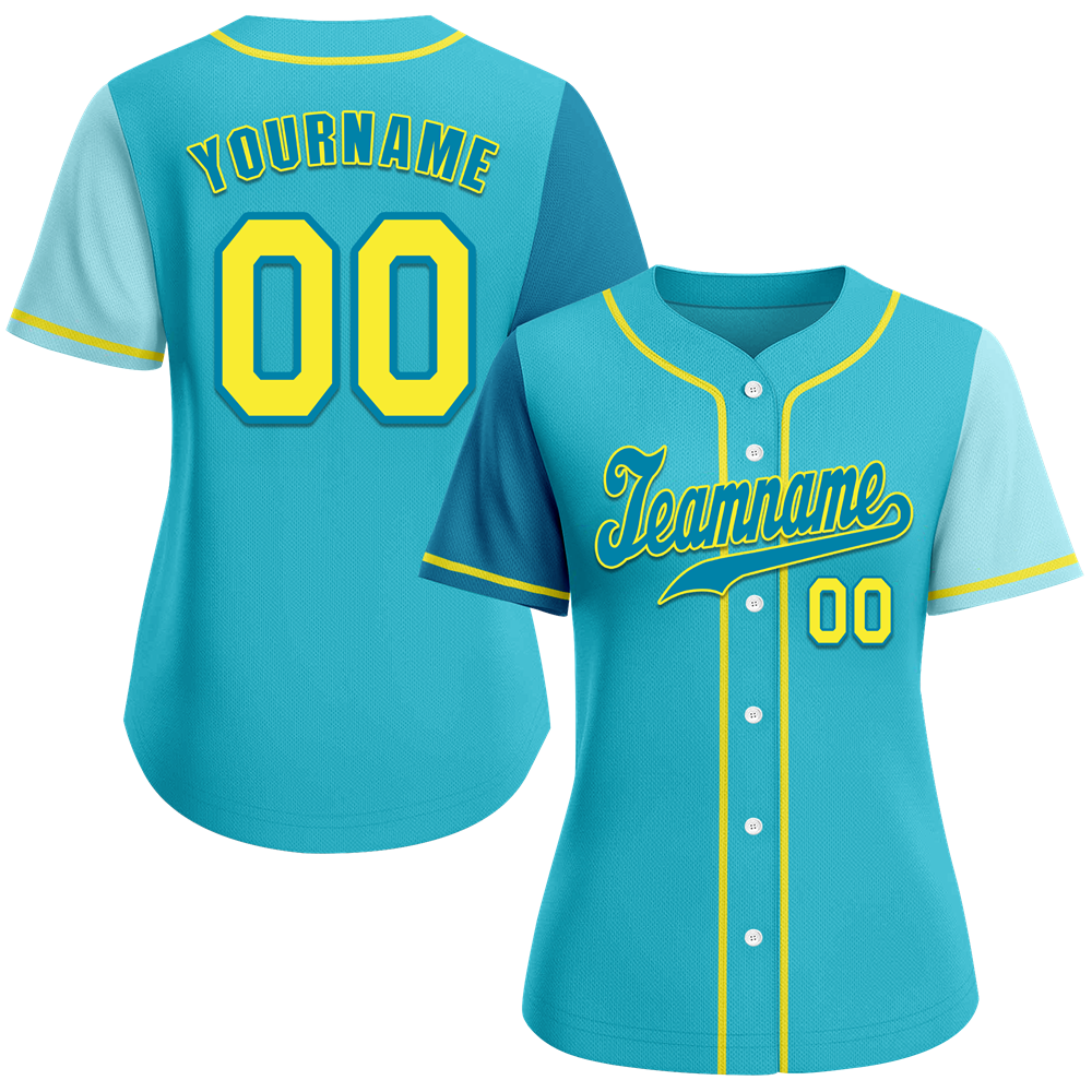 Custom Aqua Two Tone Blue Authentic Baseball Jersey
