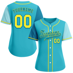 Custom Aqua Two Tone Blue Authentic Baseball Jersey