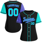 Custom Black Two Tone Purple Authentic Baseball Jersey