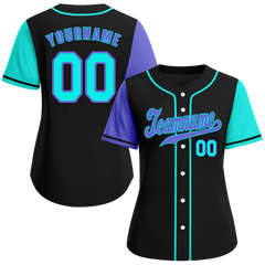 Custom Black Two Tone Purple Authentic Baseball Jersey