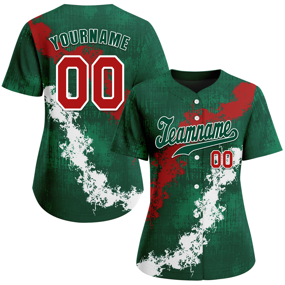 Custom Green Graffiti Pattern Green Authentic Baseball Jersey