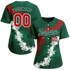 Custom Green Graffiti Pattern Green Authentic Baseball Jersey