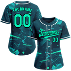 Custom Green Graffiti Pattern Green Authentic Baseball Jersey