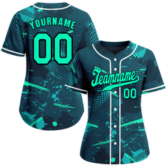 Custom Green Graffiti Pattern Green Authentic Baseball Jersey