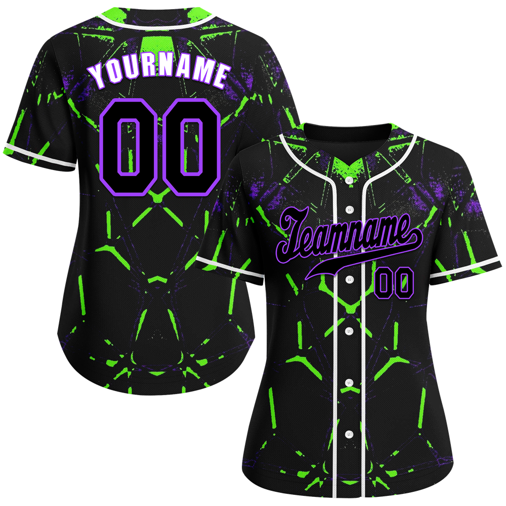 Custom Black Graffiti Pattern Black Authentic Baseball Jersey