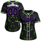 Custom Black Graffiti Pattern Black Authentic Baseball Jersey